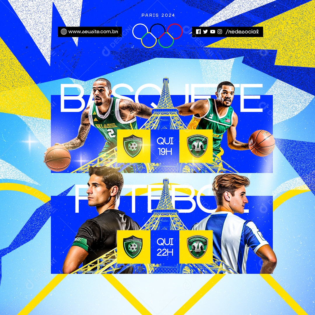 Olimpíadas Paris 2024 Judô Vamo Pra Cima Brasil Social Media PSD Editável