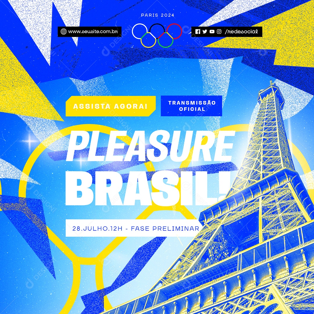 Olimpíadas Paris 2024 Faltam 50 Dias Social Media PSD Editável