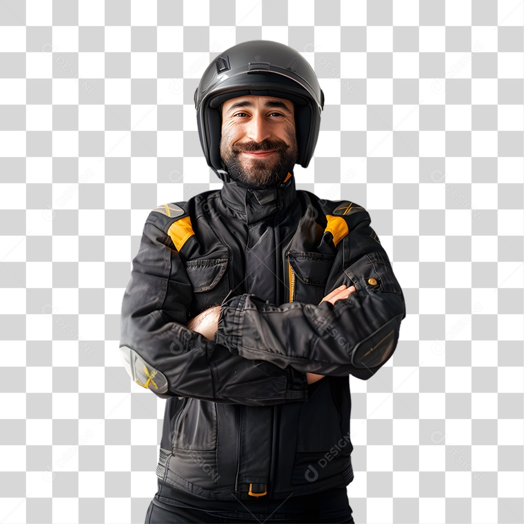 Homem Motoqueiro Maio Amarelo PNG Transparente