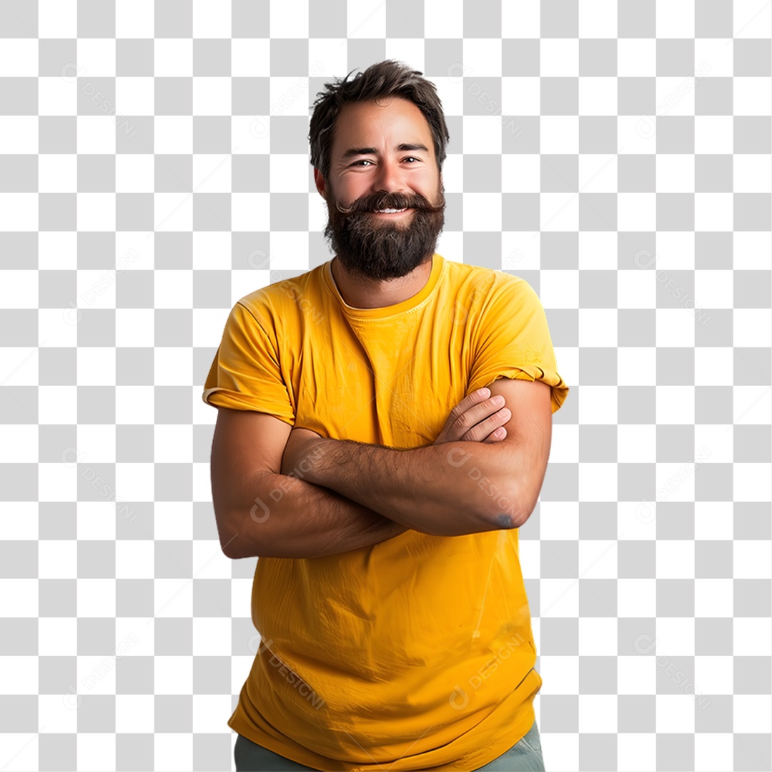 Homem com Roupa Amarela Maio Amarelo PNG Transparente