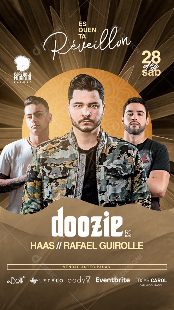 Flyer Story Réveillon Doozie Haas Rafael Guirolle Social Media PSD Editável