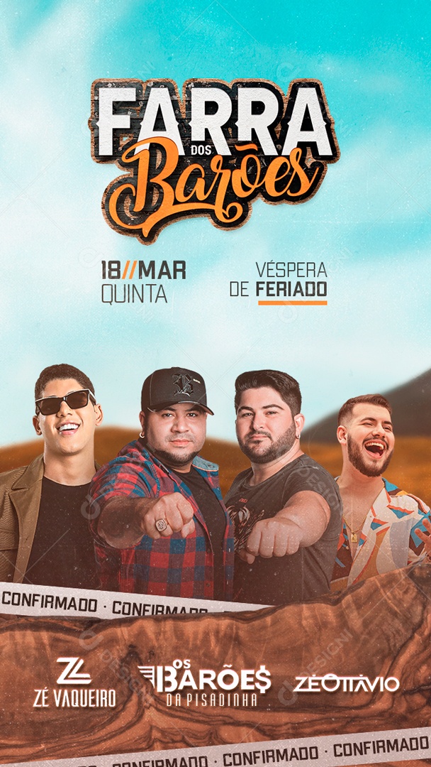 Flyer Story Sexta Farra dos Barões Véspera de Feriado Social Media PSD Editável