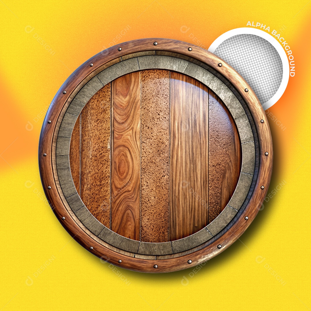 Placa Base de Madeira Elemento 3D para Composição PSD