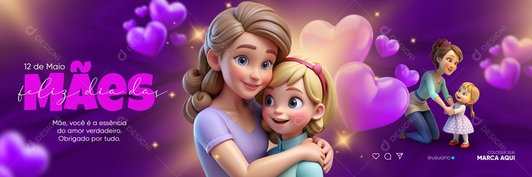 Carrossel Dia das Mães 12 de Maio Você é a Essência de Amor Social Media PSD Editável