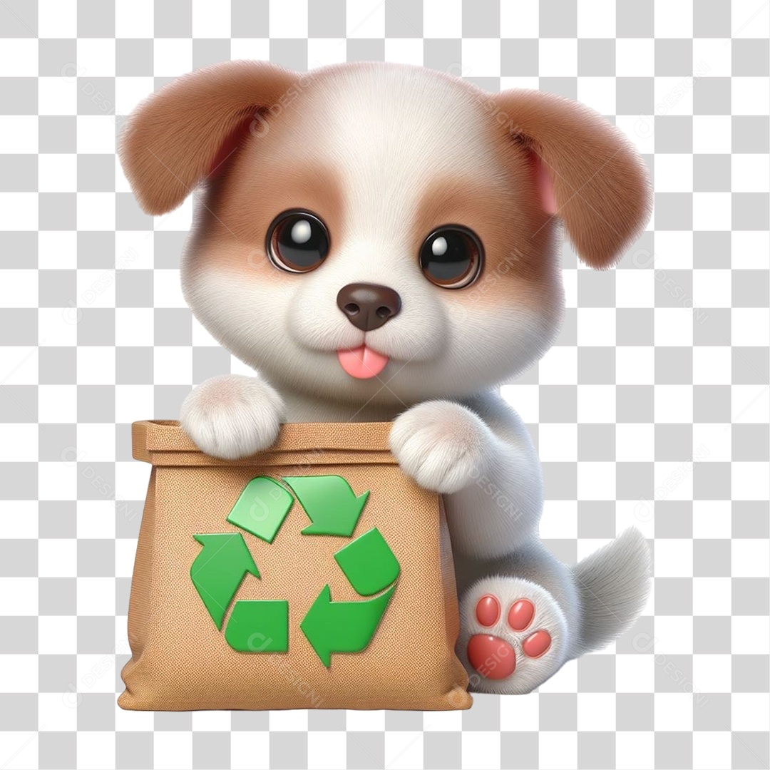 Cachorro Lixo Reciclagem PNG Transparente