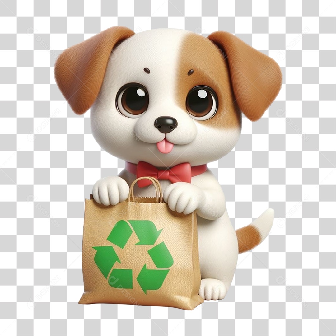 Cachorro Lixo Reciclagem PNG Transparente
