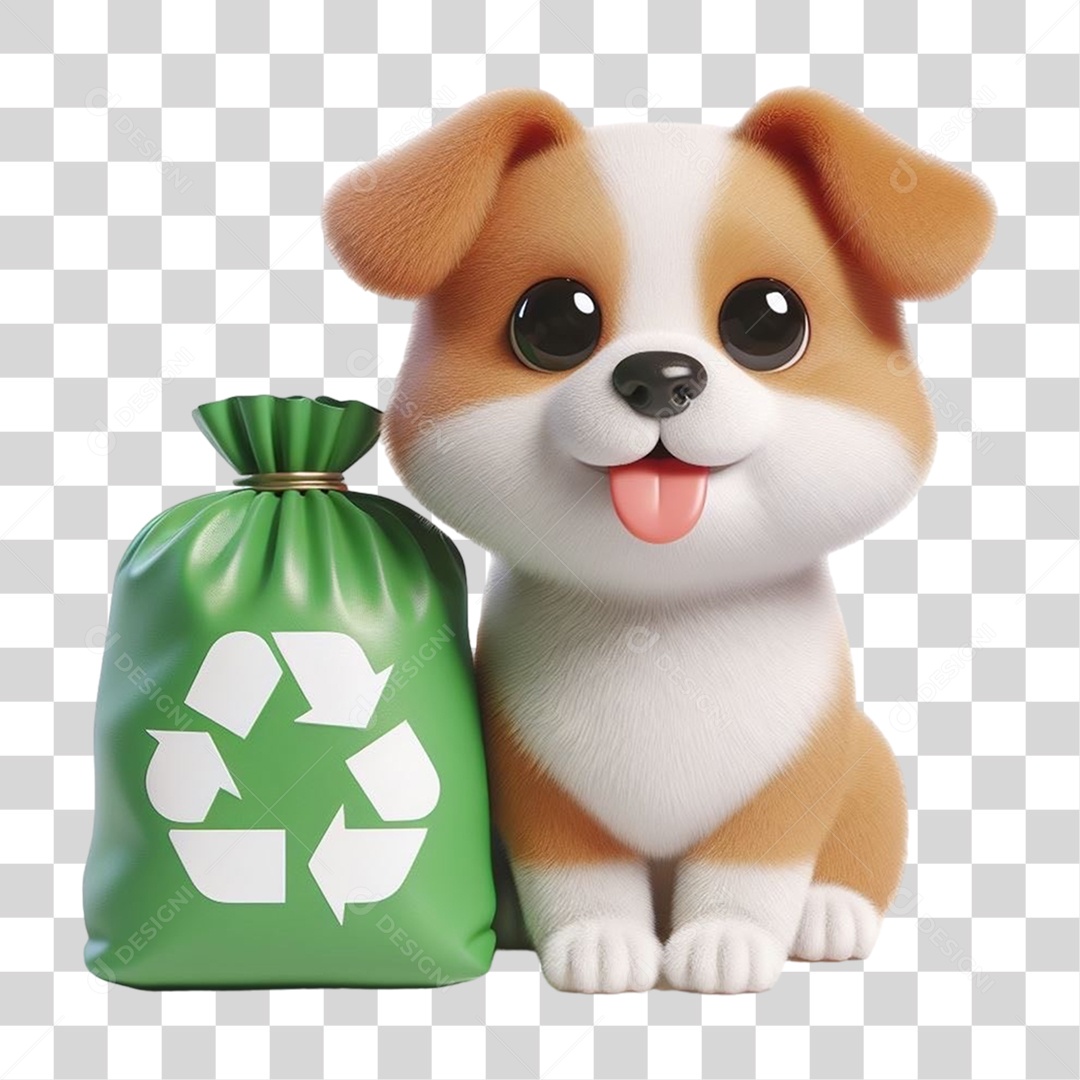 Cachorro Lixo Reciclagem PNG Transparente