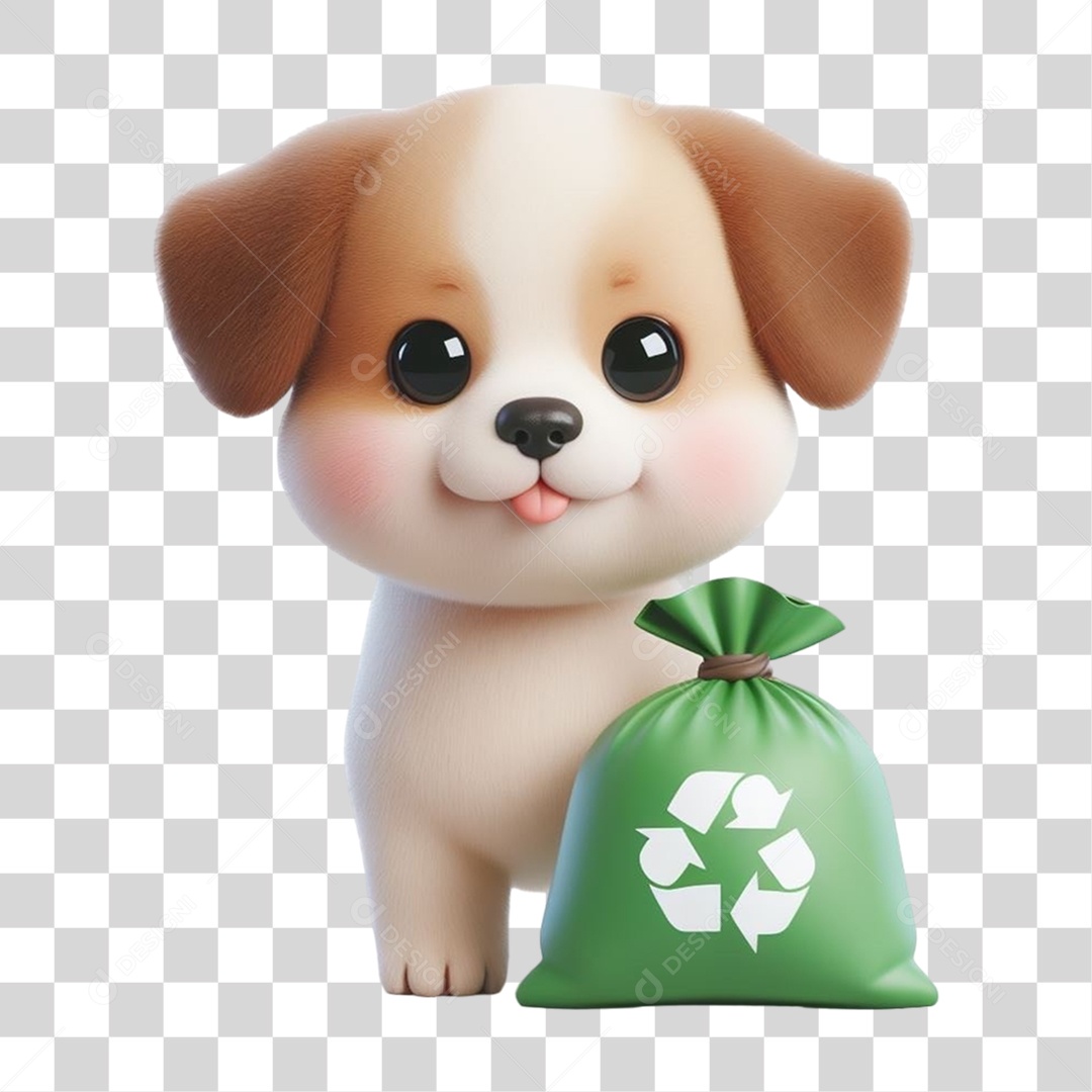 Cachorro Lixo Reciclagem PNG Transparente