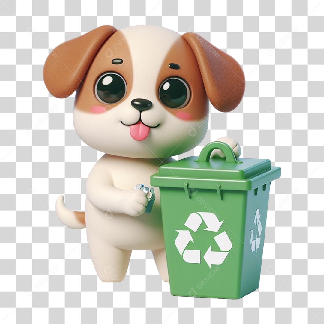 Cachorro Lixo Reciclagem PNG Transparente