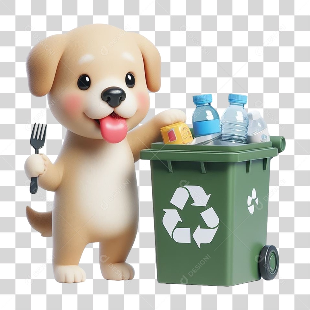 Cachorro Lixo Reciclagem PNG Transparente