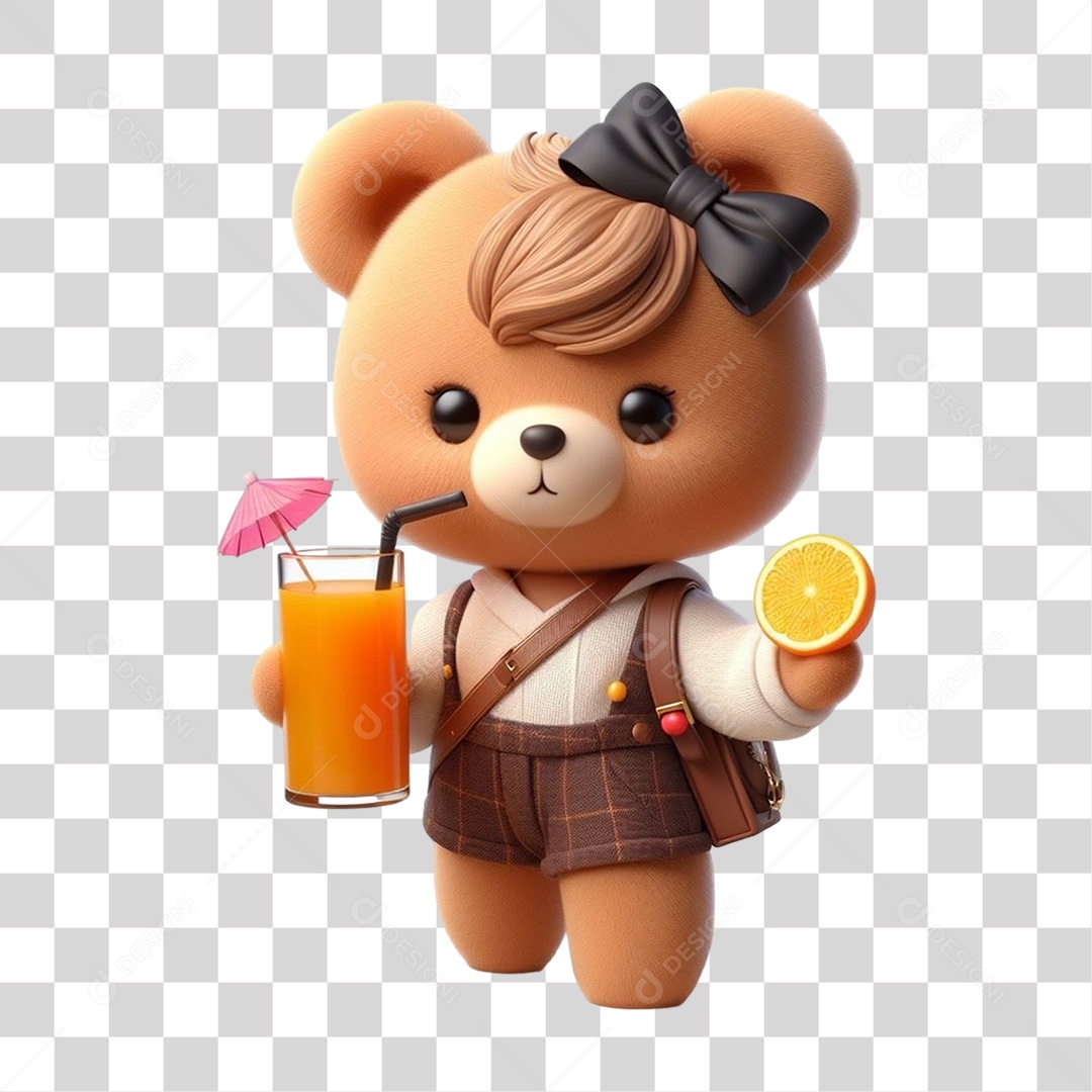 Mascote Urso com Fantasias Bebida PNG Transparente