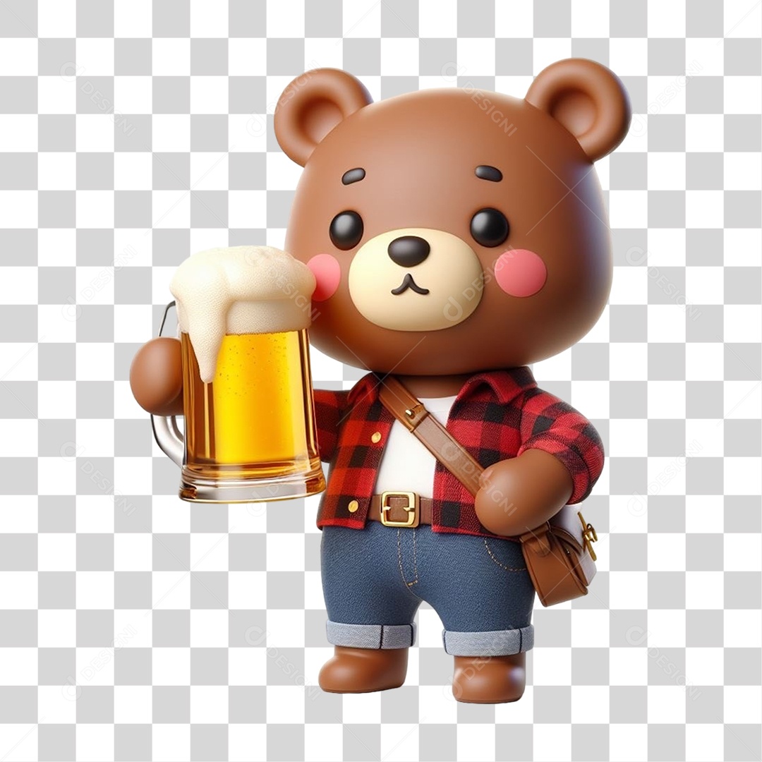Mascote Urso com Fantasias Bebida Cerveja PNG Transparente