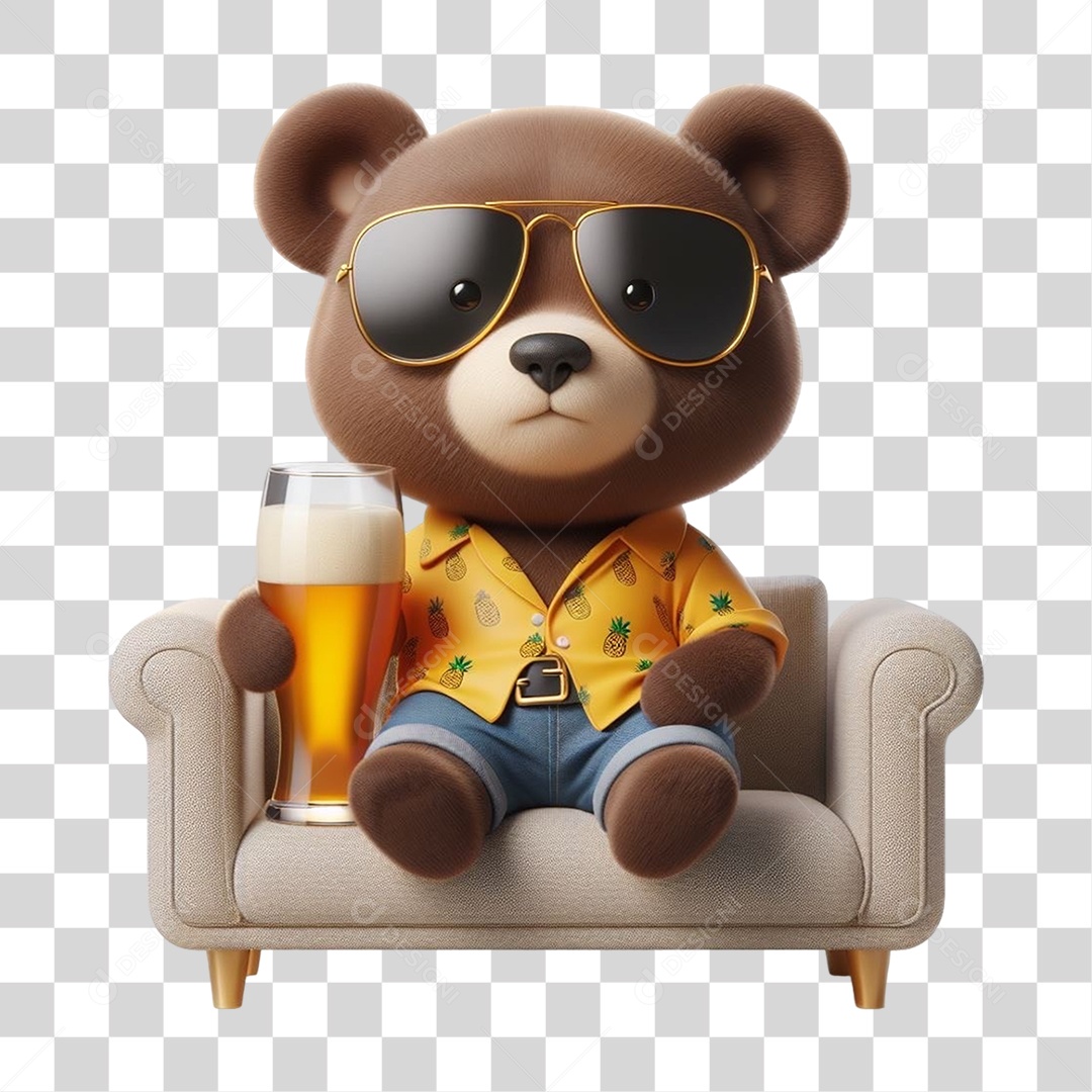 Mascote Urso com Fantasias PNG Transparente