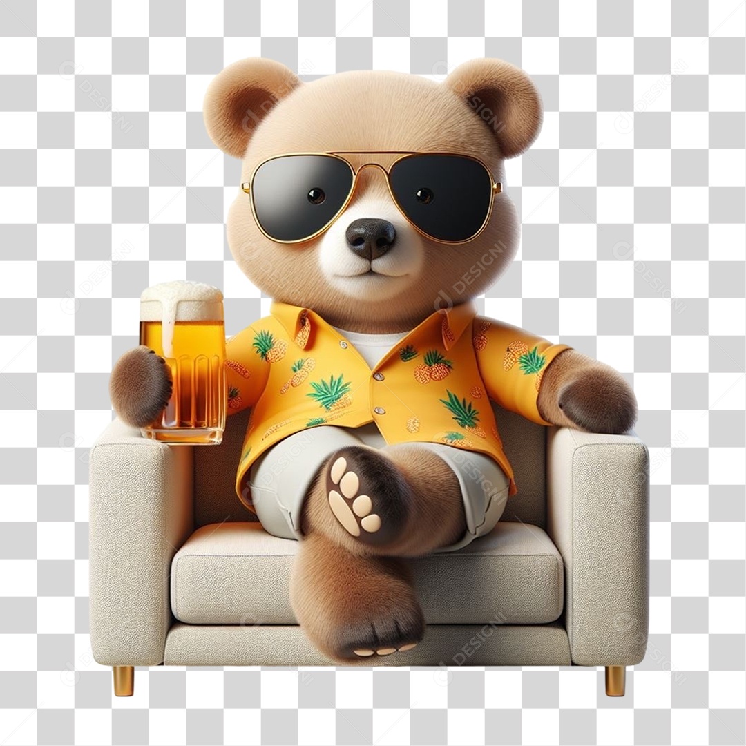 Mascote Urso com Fantasias PNG Transparente