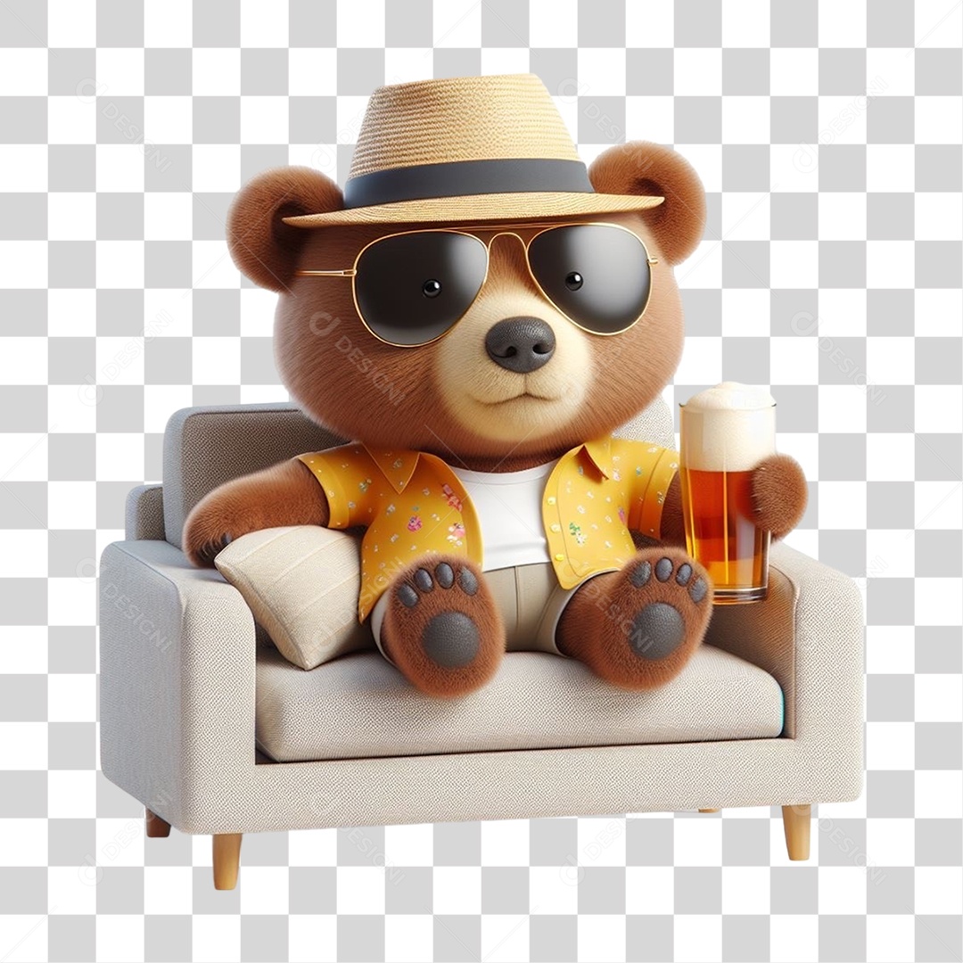 Mascote Urso com Fantasias PNG Transparente