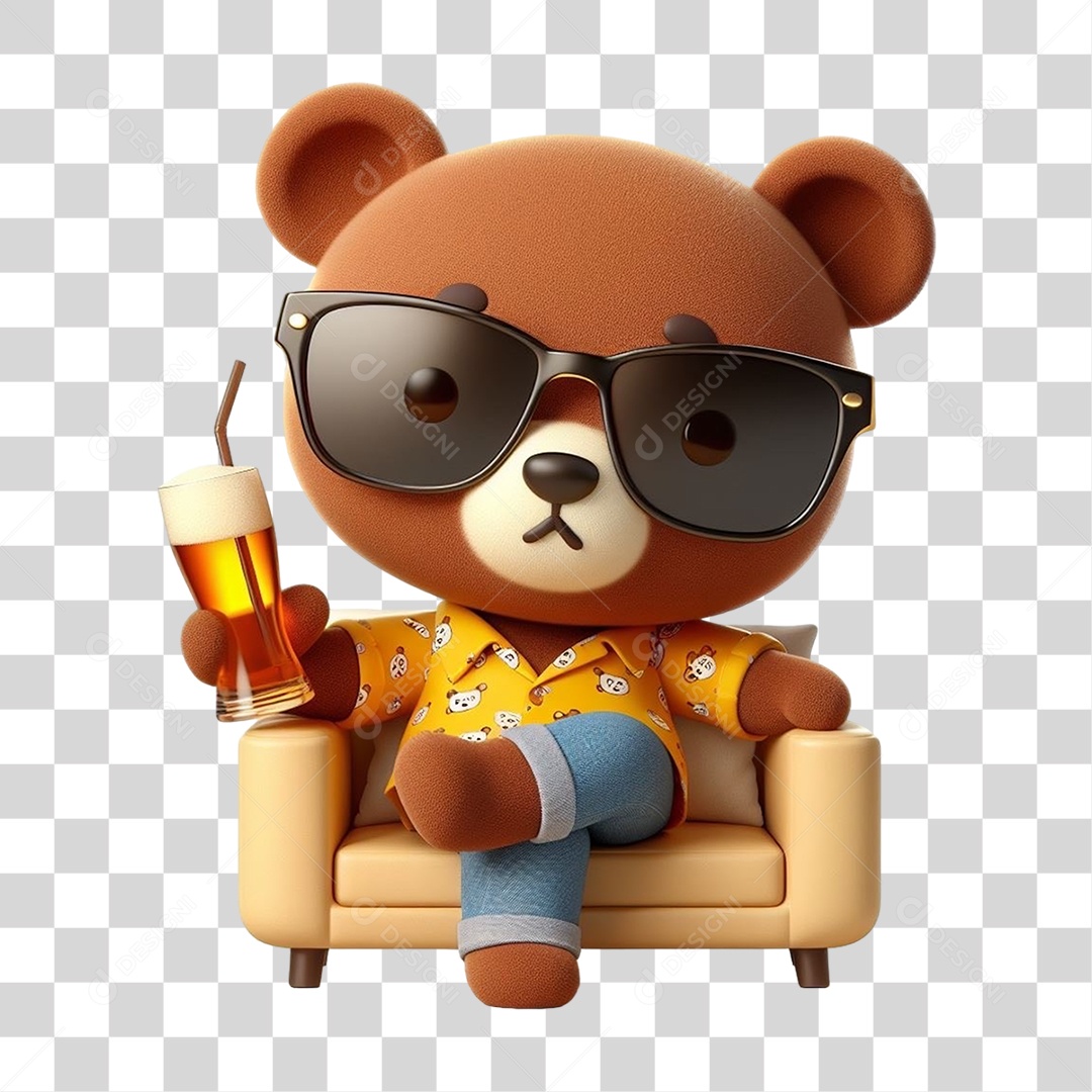 Mascote Urso com Fantasias PNG Transparente