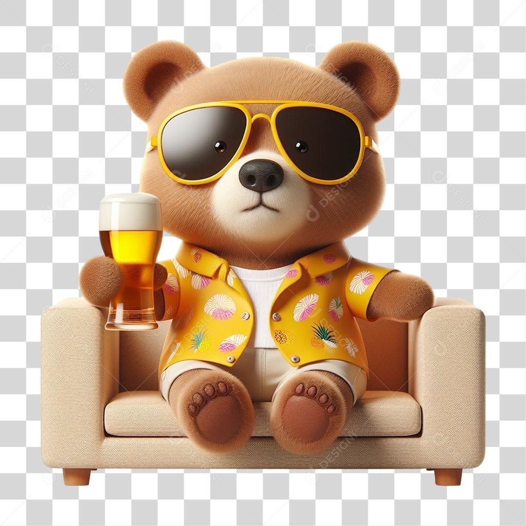 Mascote Urso com Fantasias PNG Transparente
