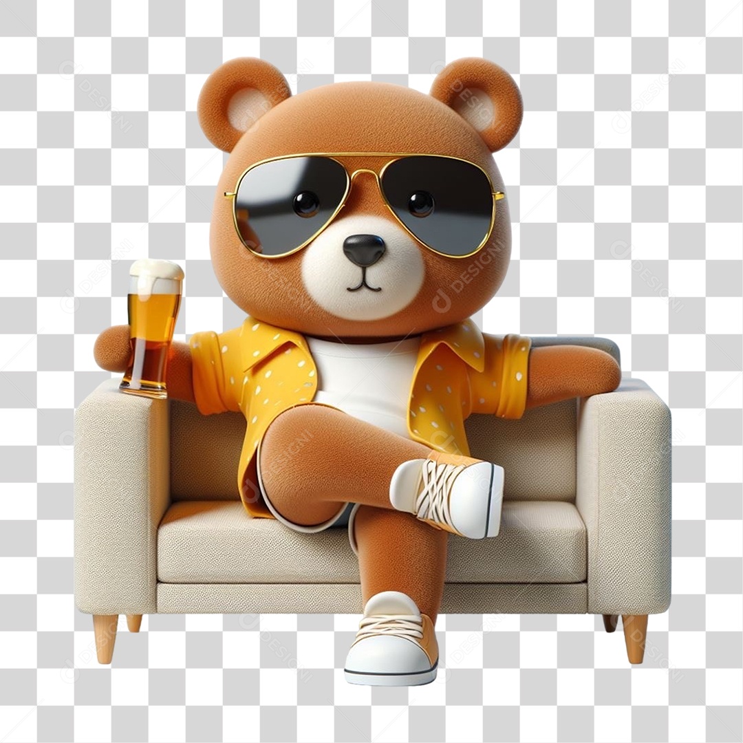 Mascote Urso com Fantasias PNG Transparente