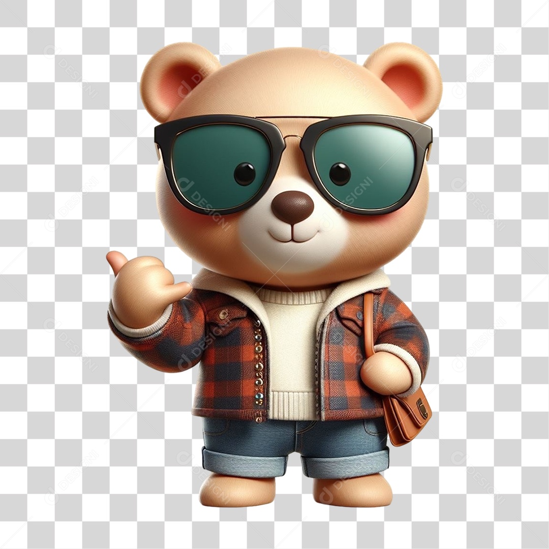 Mascote Urso com Fantasias PNG Transparente