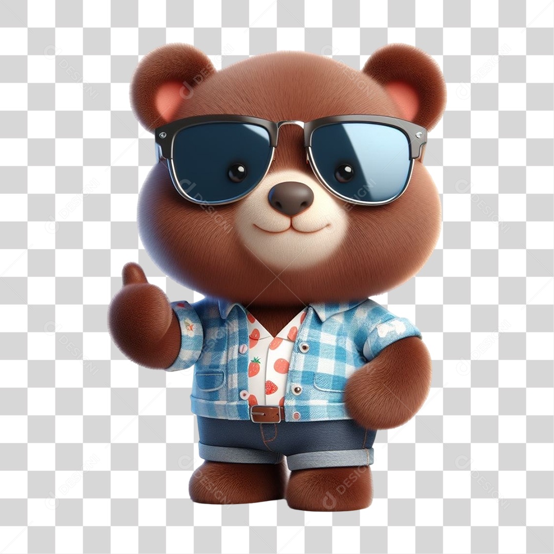 Mascote Urso com Fantasias PNG Transparente