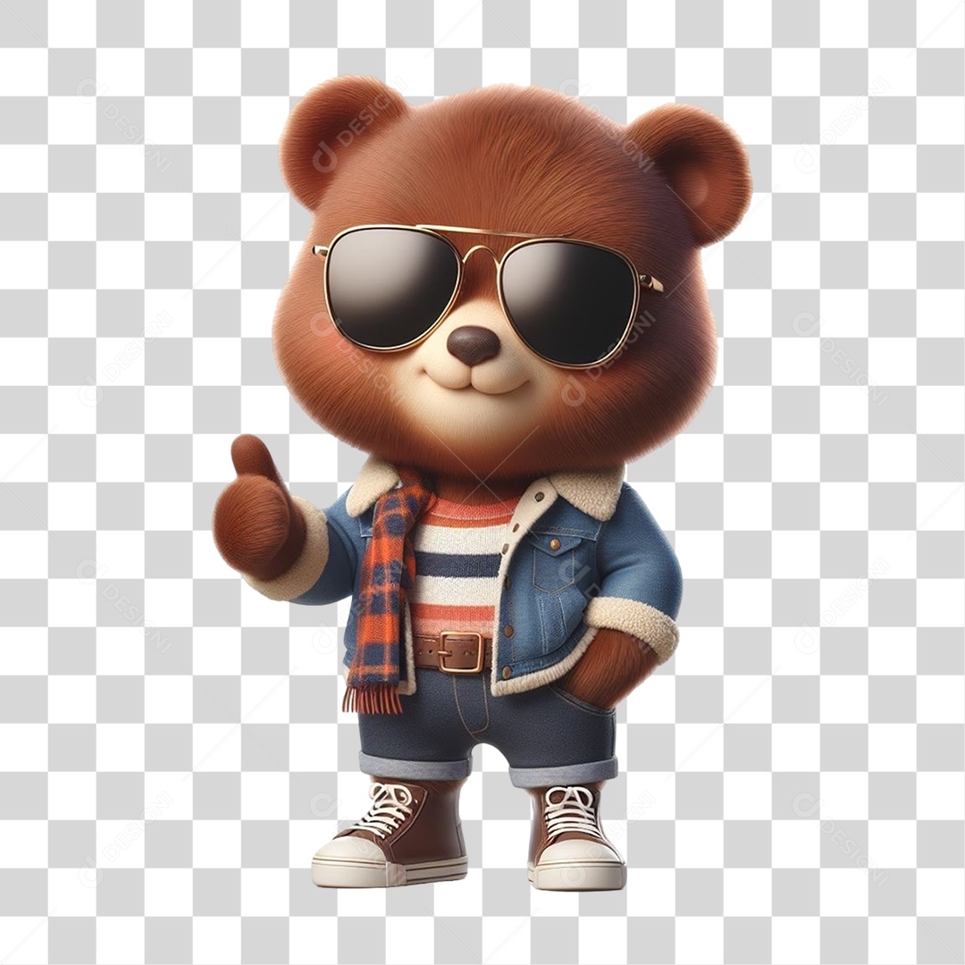 Mascote Urso com Fantasias PNG Transparente
