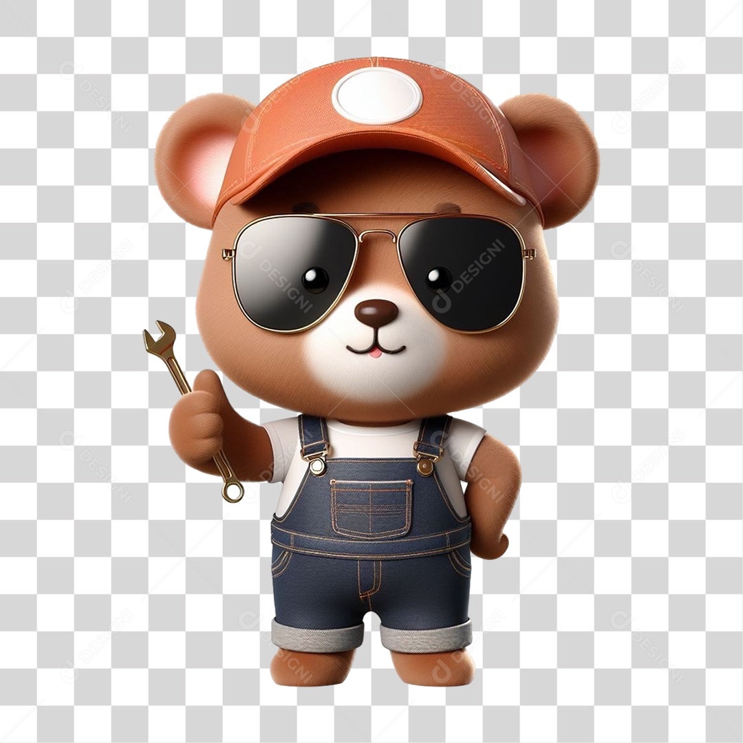 Mascote Urso com Fantasias PNG Transparente
