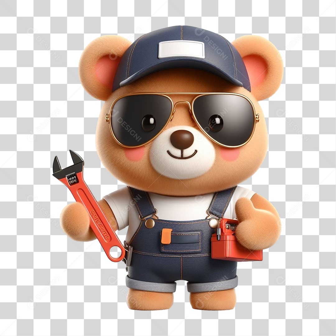 Mascote Urso com Fantasias PNG Transparente