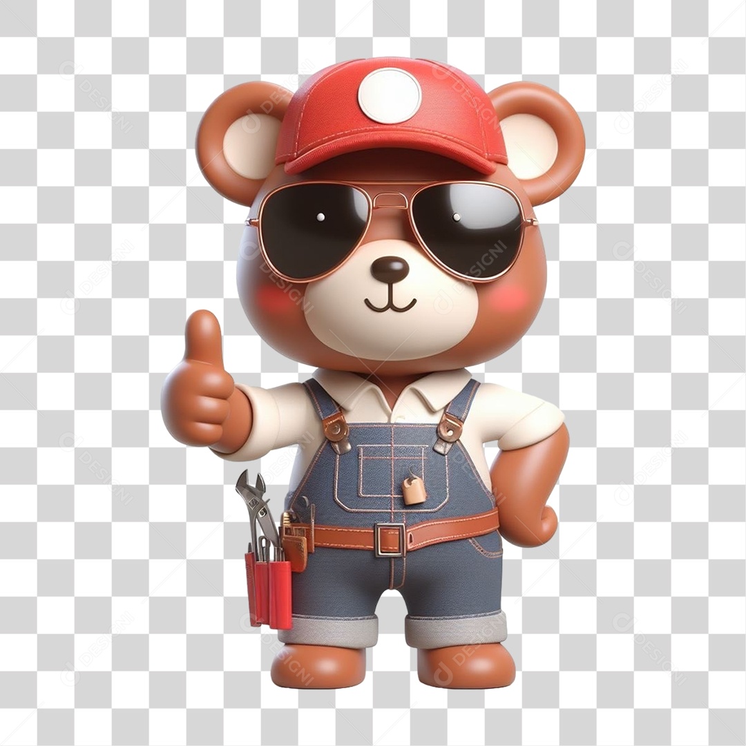 Mascote Urso com Fantasias PNG Transparente