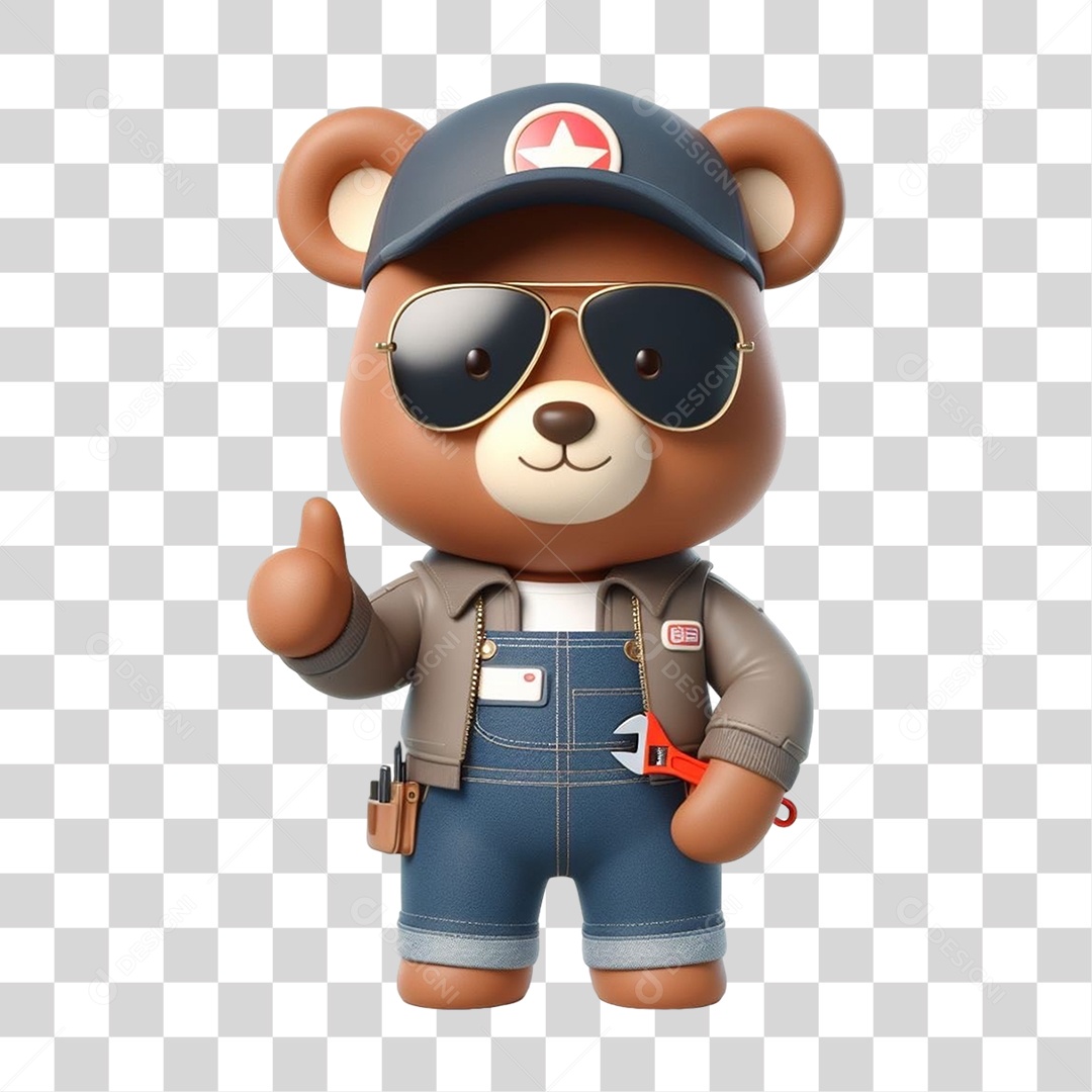 Mascote Urso com Fantasias PNG Transparente