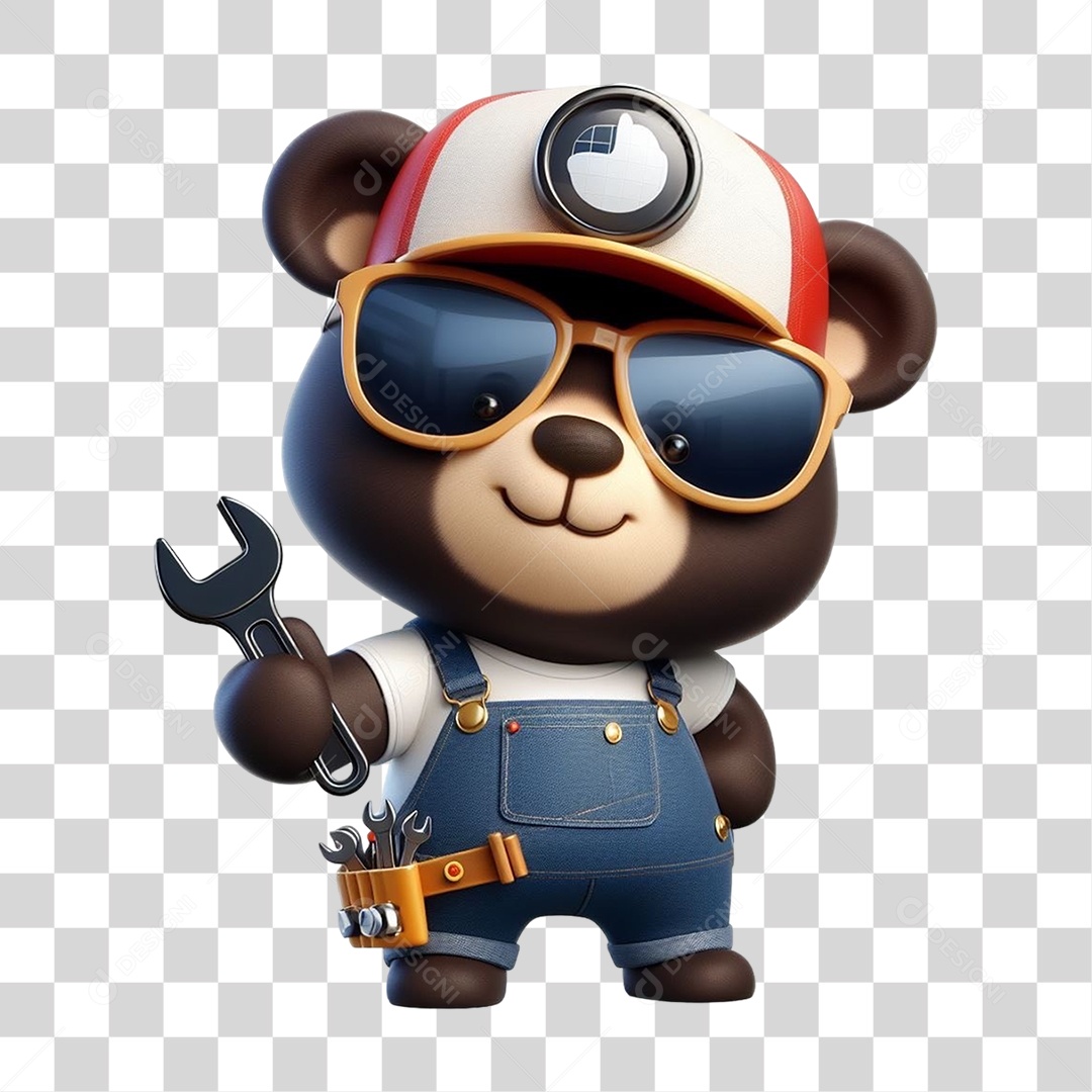 Mascote Urso com Fantasias PNG Transparente