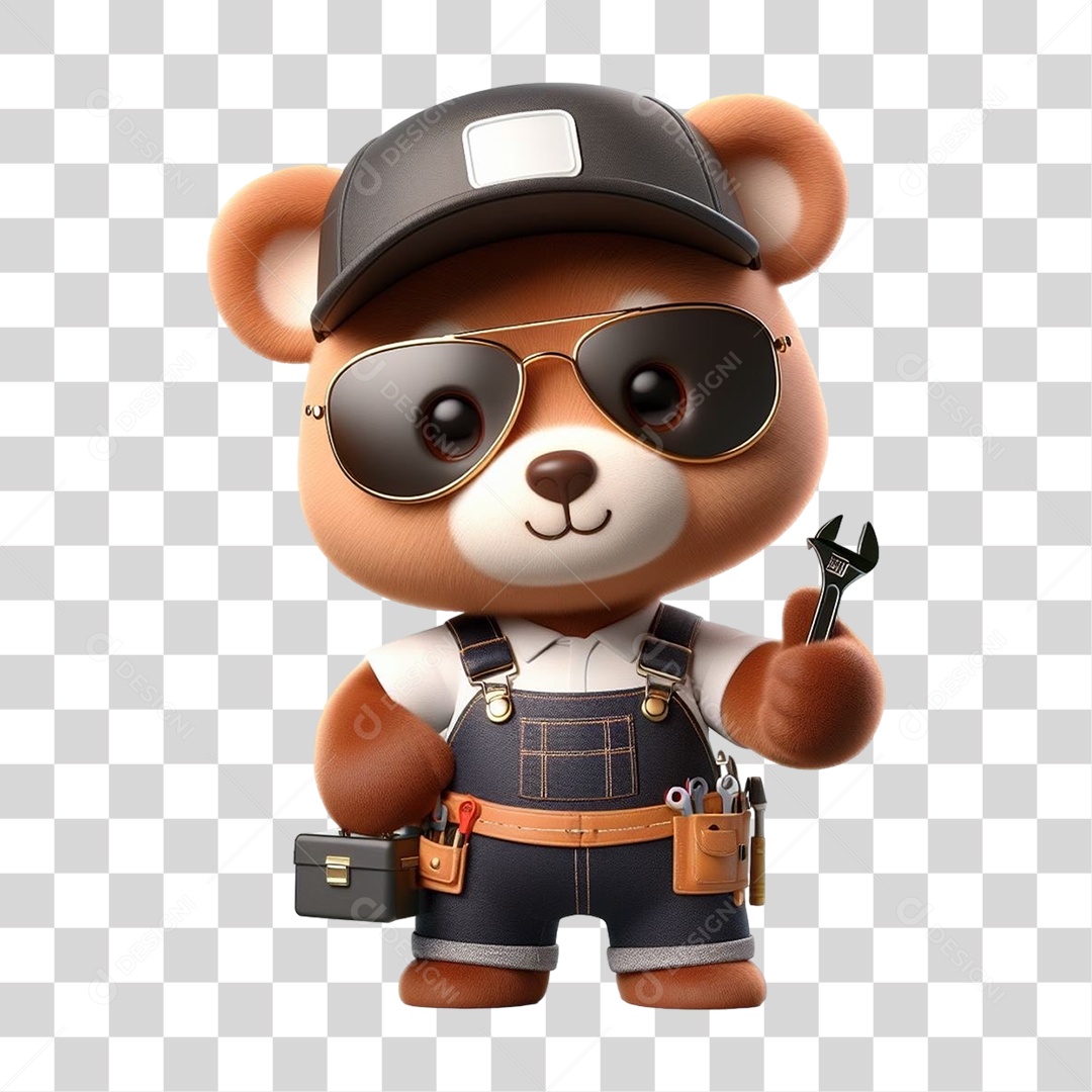 Mascote Urso com Fantasias PNG Transparente