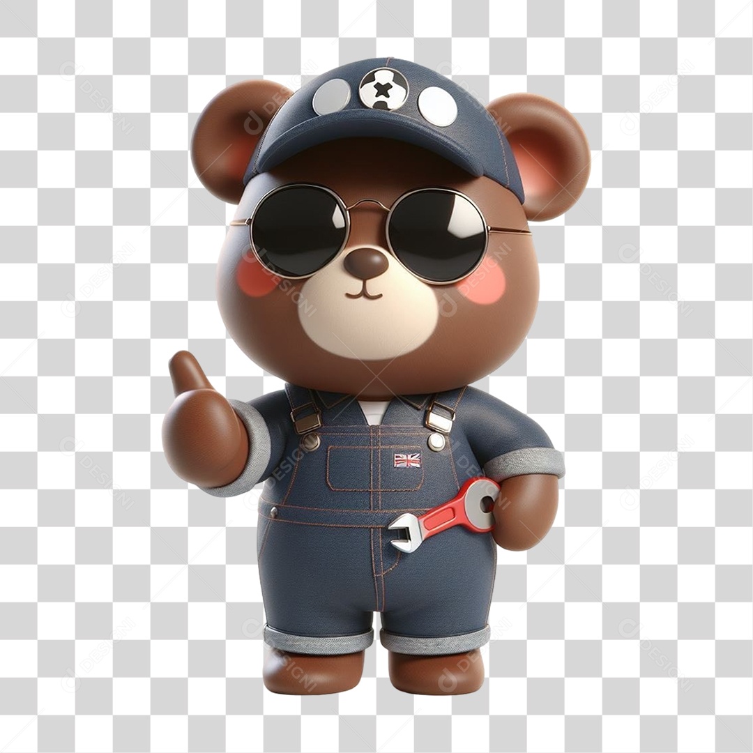 Mascote Urso com Fantasias PNG Transparente
