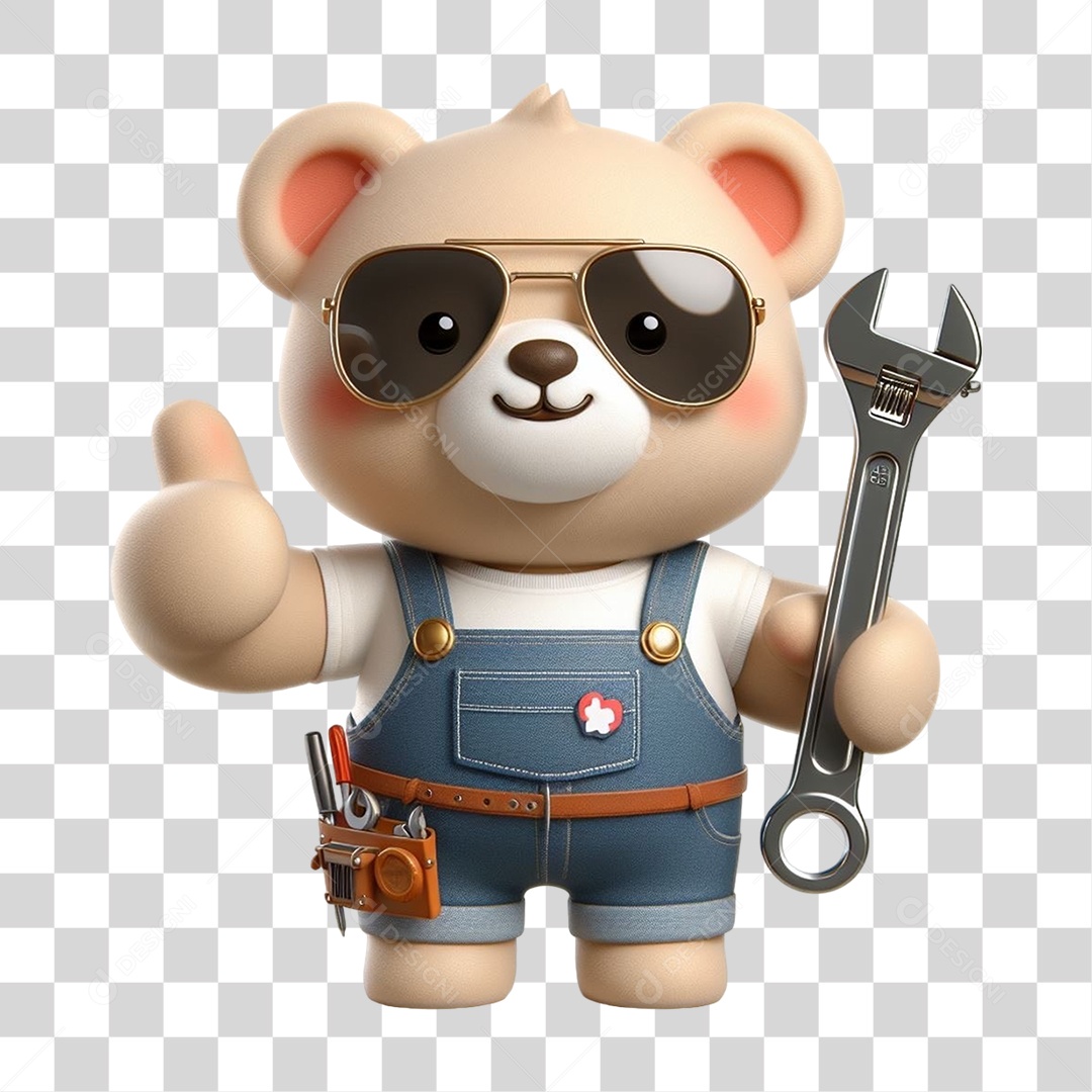 Mascote Urso com Fantasias PNG Transparente