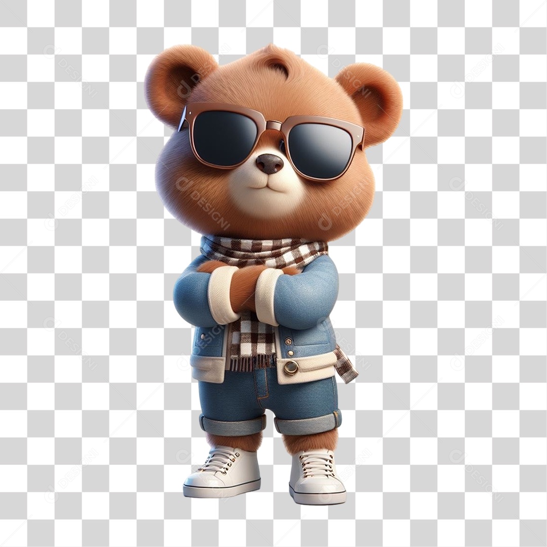 Mascote Urso com Fantasias PNG Transparente