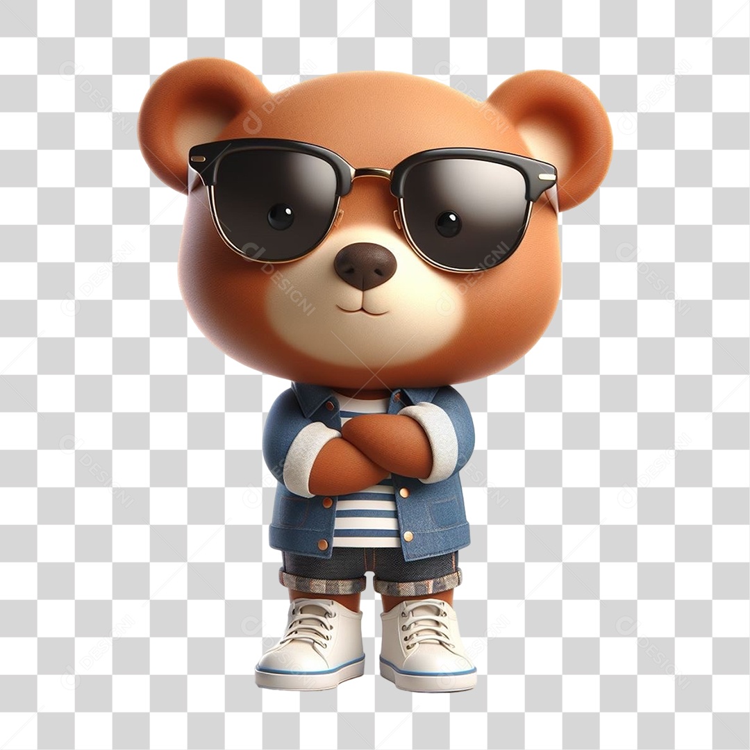 Mascote Urso com Fantasias PNG Transparente