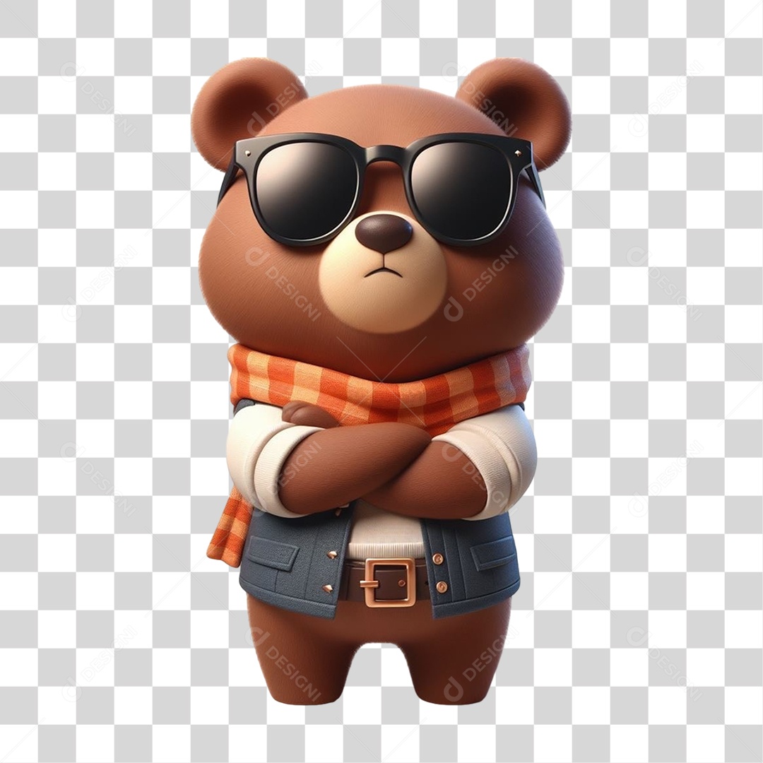 Mascote Urso com Fantasias PNG Transparente