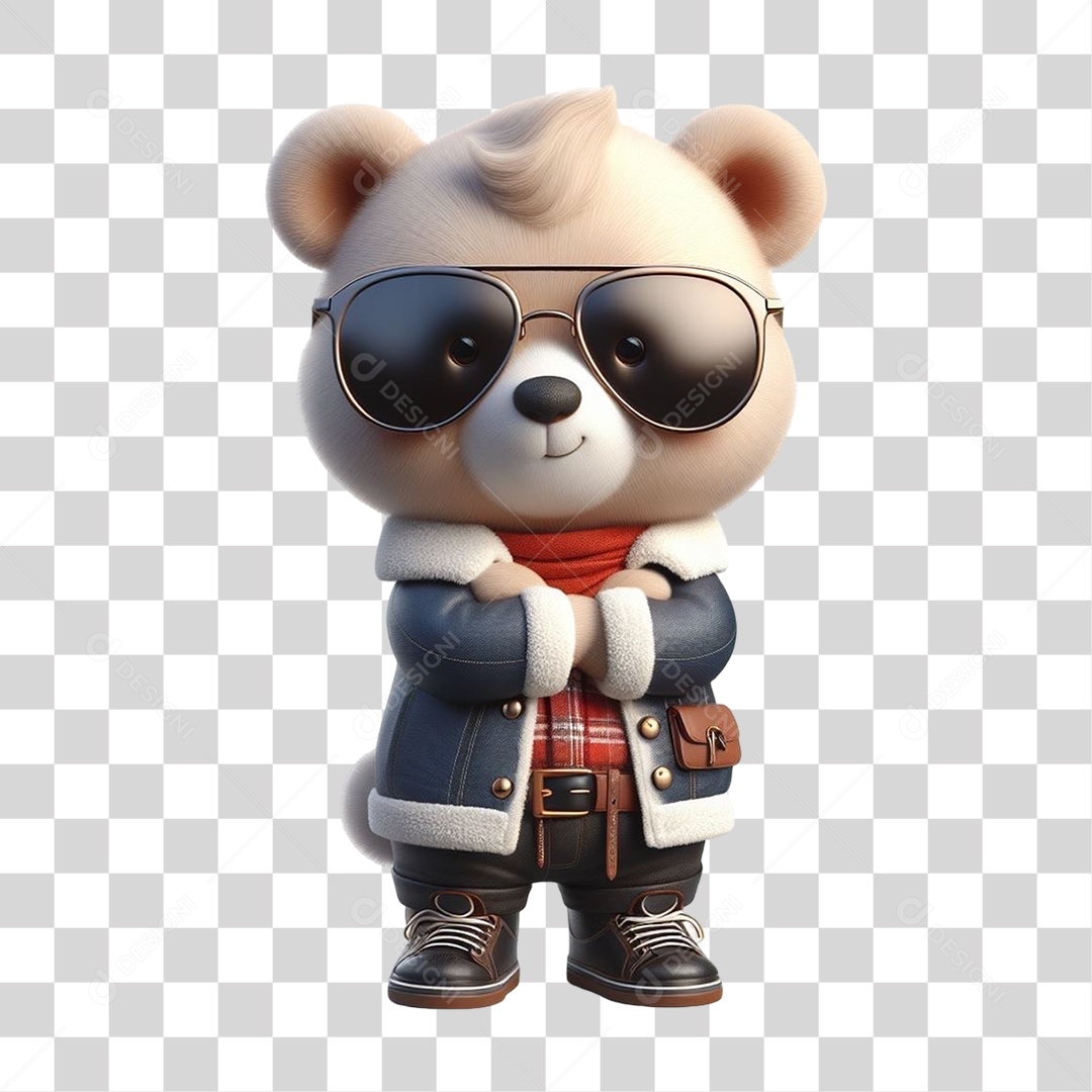 Mascote Urso com Fantasias PNG Transparente