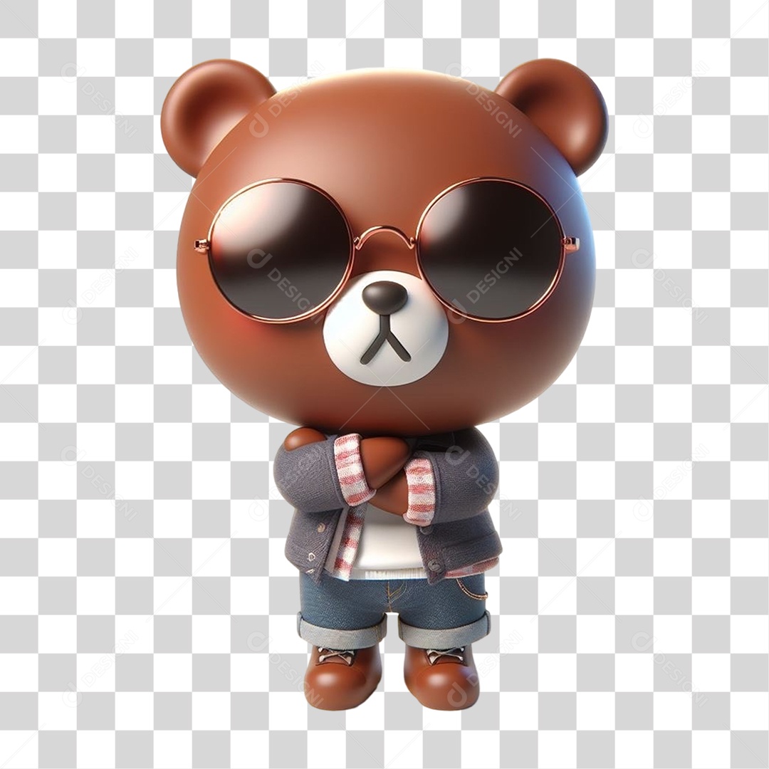 Mascote Urso com Fantasias PNG Transparente