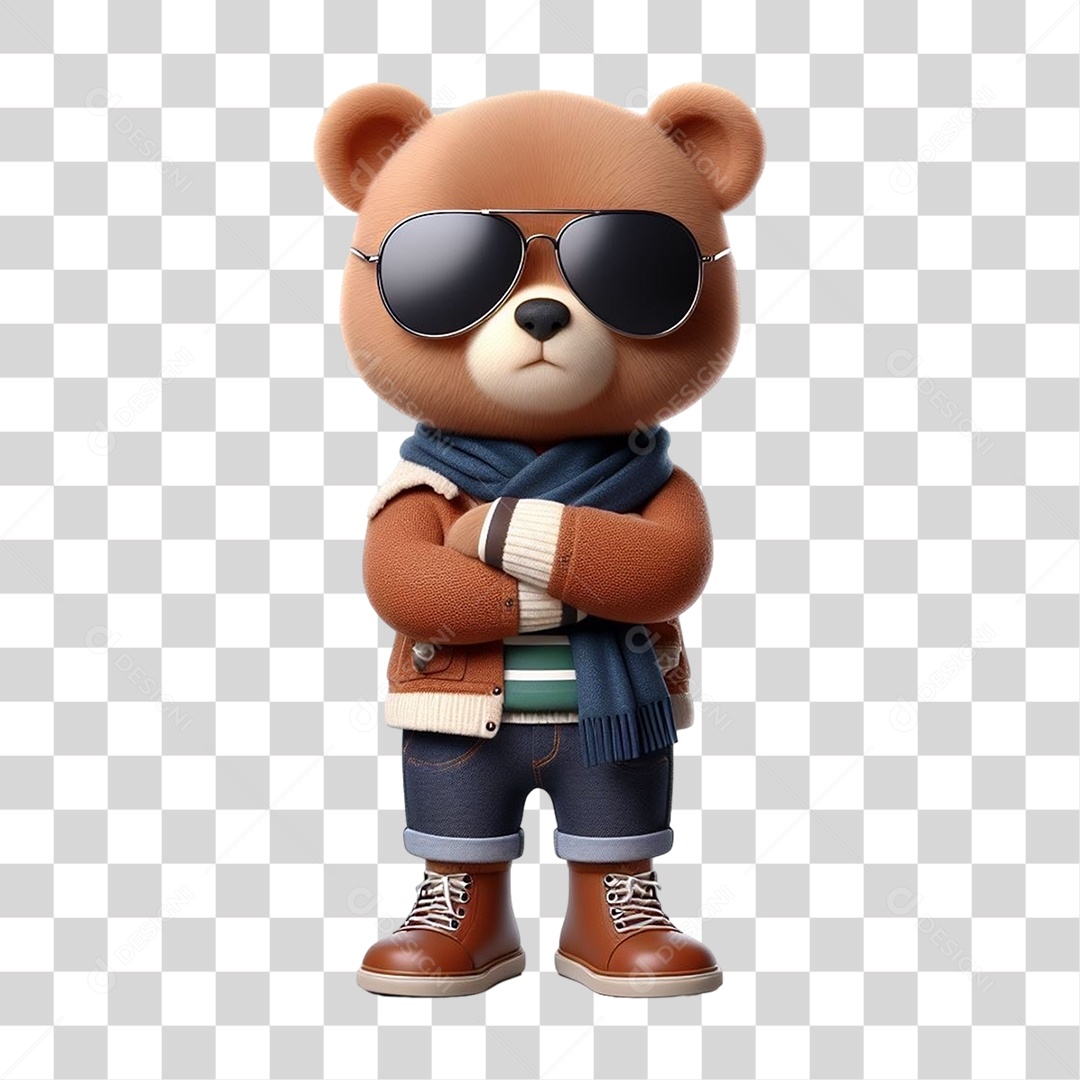Mascote Urso com Fantasias PNG Transparente