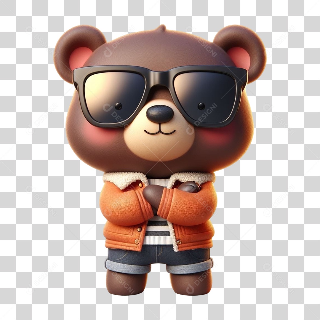Mascote Urso com Fantasias PNG Transparente