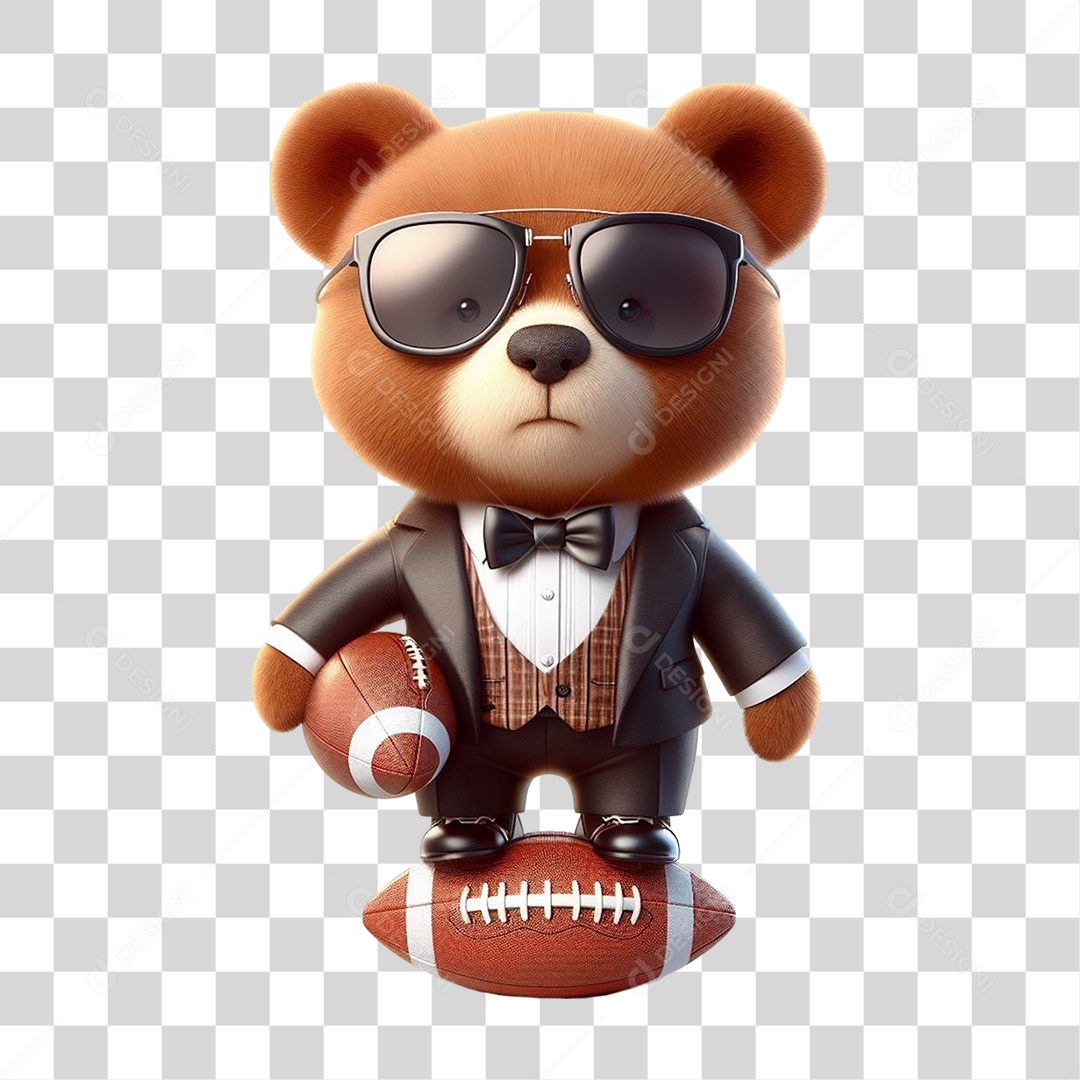 Mascote Urso com Fantasias PNG Transparente