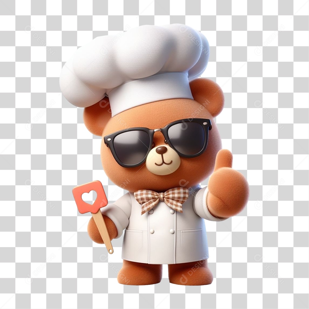 Mascote Urso com Uniforme PNG Transparente