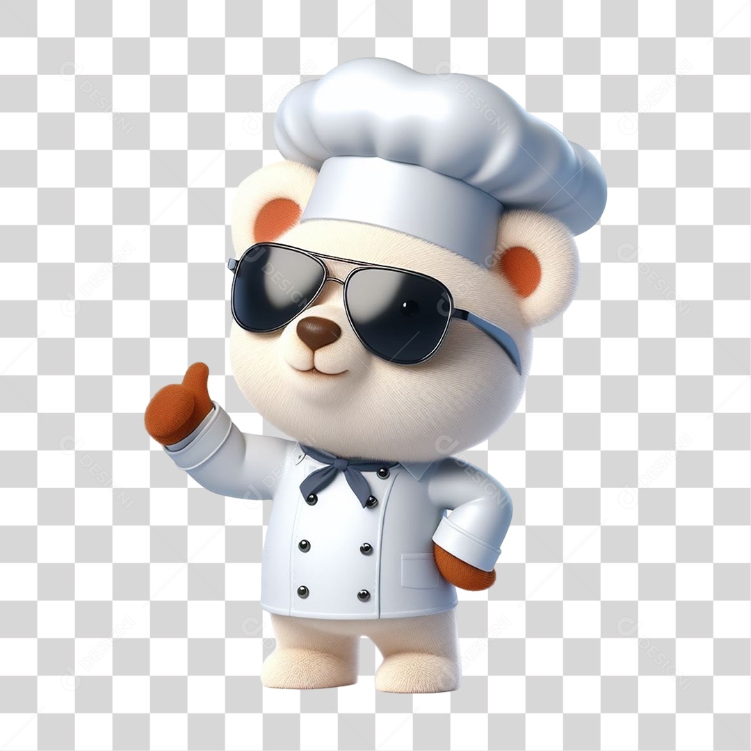 Mascote Urso com Uniforme PNG Transparente