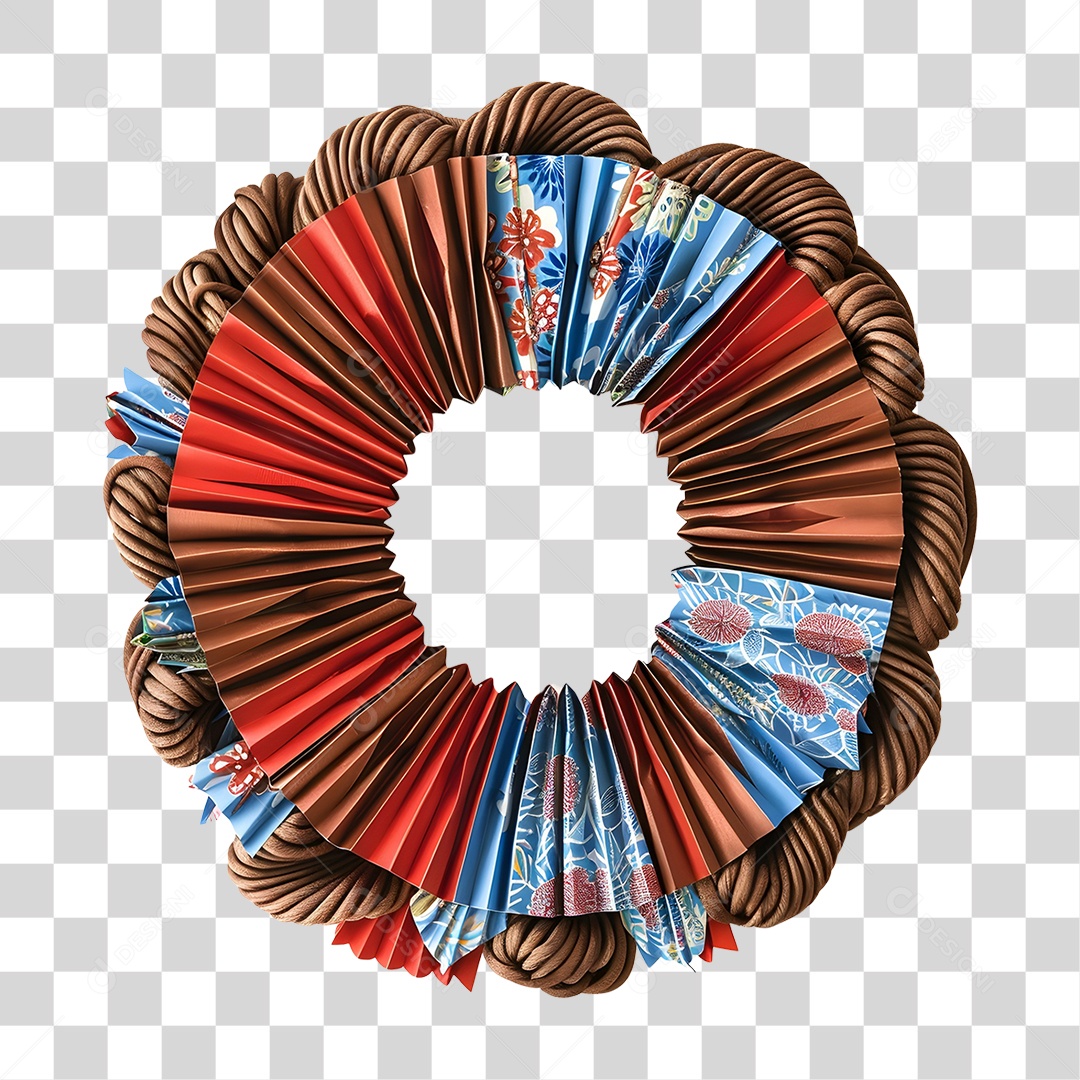 Guirlanda Artesanal Feita de Corda e Papel PNG Transparente