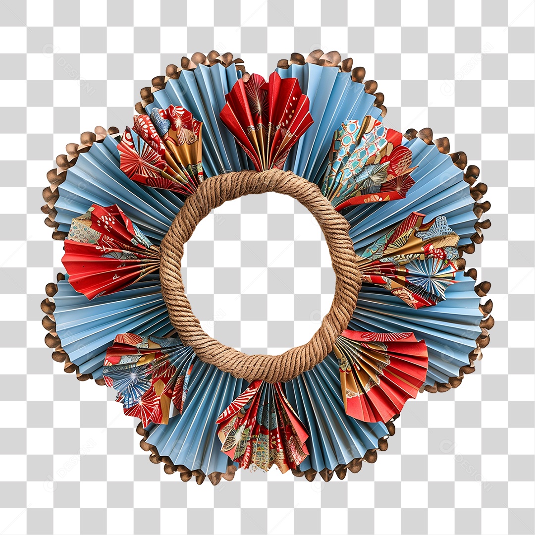 Guirlanda Artesanal Feita de Corda e Papel PNG Transparente