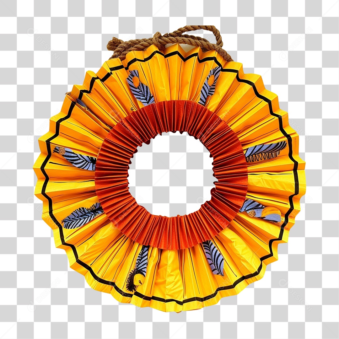 Guirlanda Artesanal Feita de Corda e Papel PNG Transparente