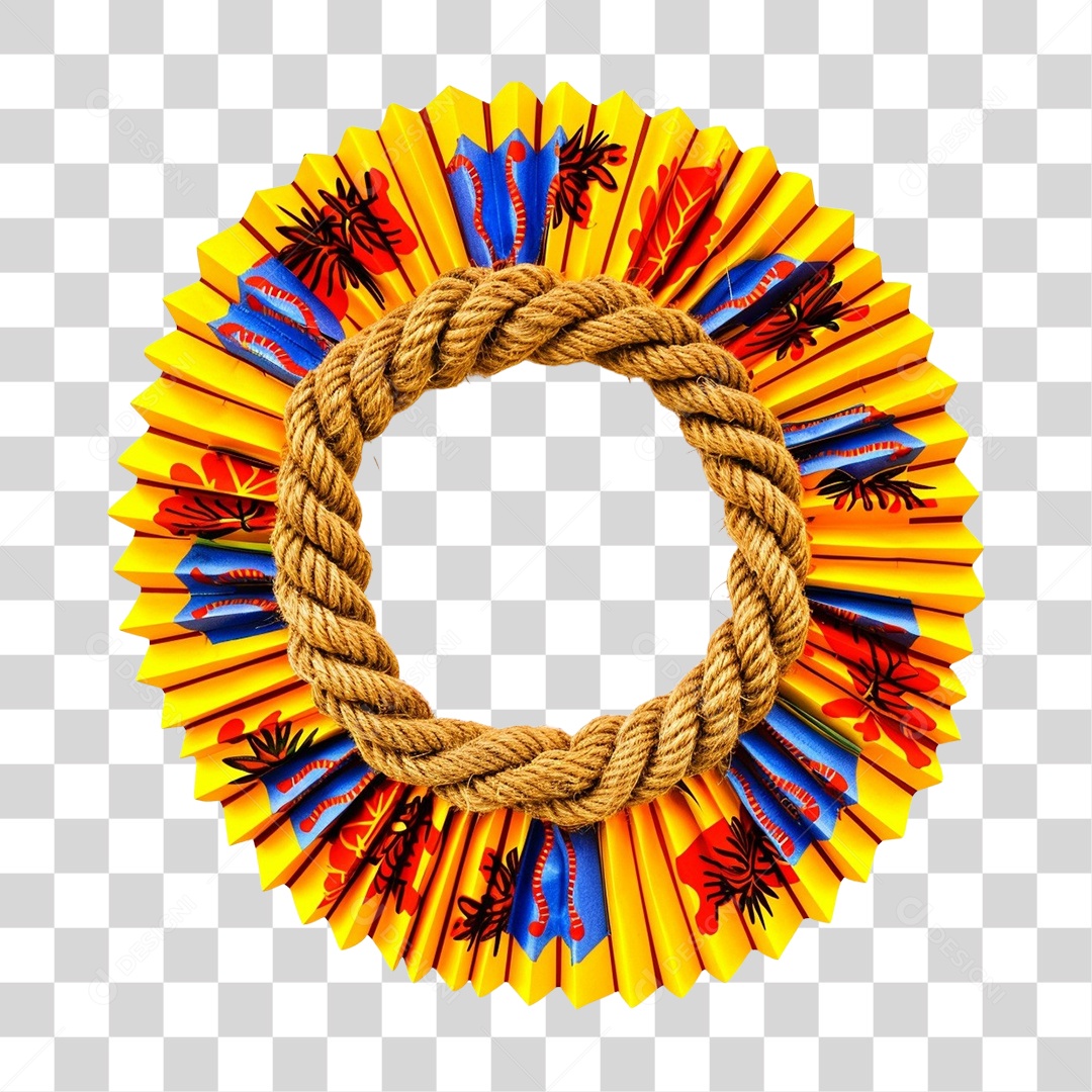 Guirlanda Artesanal Feita de Corda e Papel PNG Transparente