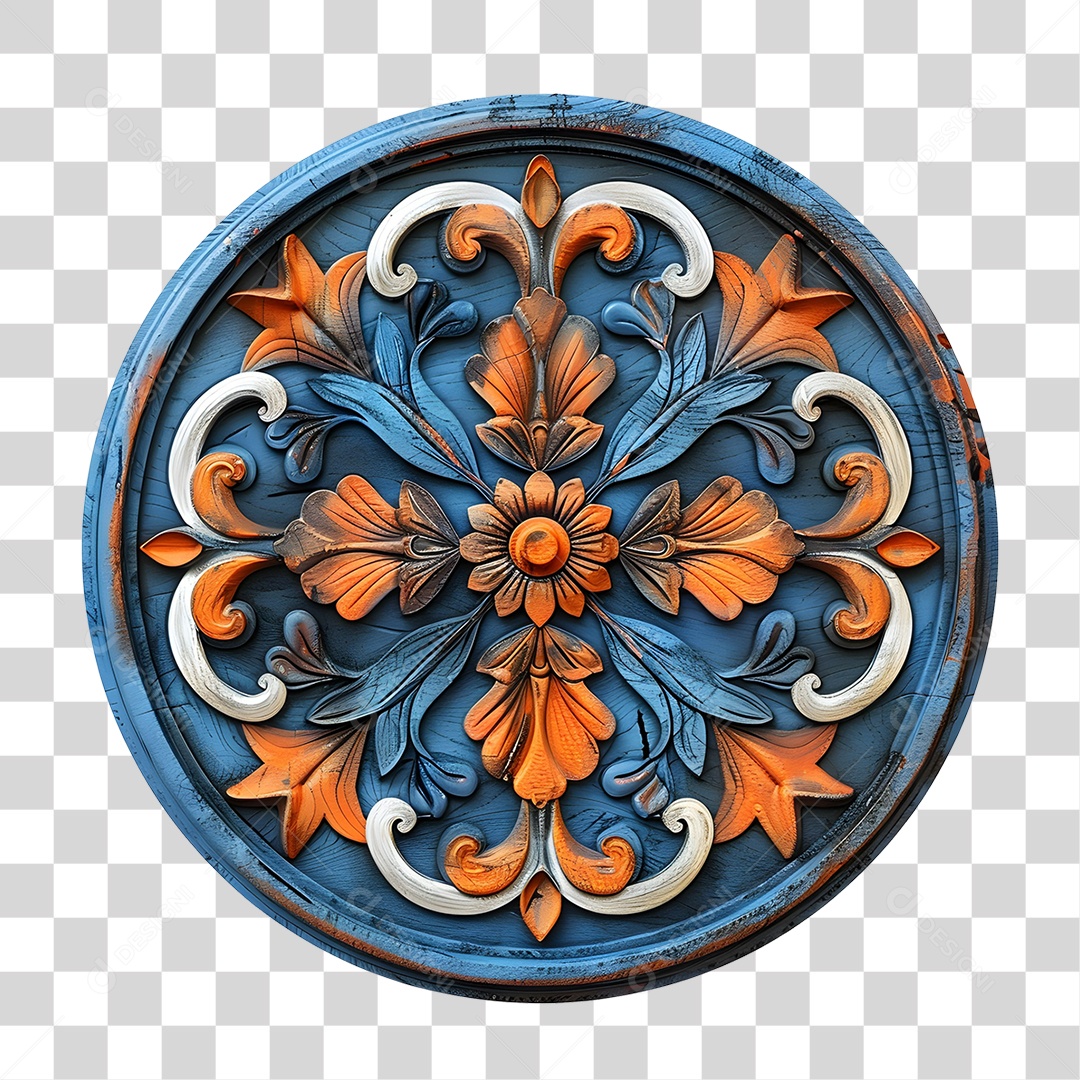 Textura Rústica de Ornamento Circular de Madeira Escudo PNG Transparente