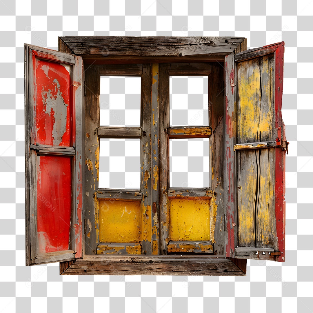 Elemento 3D janela Colorida PNG Transparente