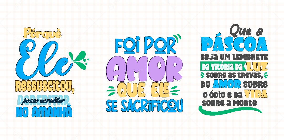 Conjunto de Letterings Ilustração Vetor EPS